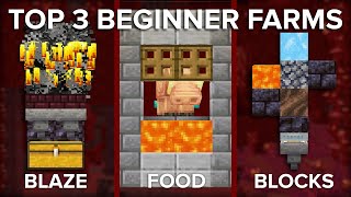 Minecraft Top 3 Nether Farms for Beginners [upl. by Oretos599]