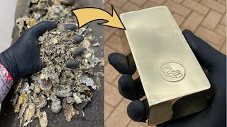 Mixed Metal Slag Melting  Trash To Treasure  Perfect Mirrored Bar  ASMR Metal Melting  BigStackD [upl. by Myra]