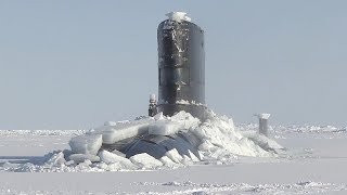 Royal Navy Nuke Sub HMS Trenchant Bursts Through Ice Layer At The North Pole [upl. by Cookie840]