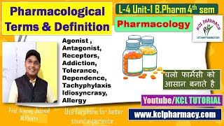 Pharmacological Terms  L4 Unit1 Pharmacology  4th Semester [upl. by Cheri758]