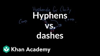 Hyphens vs dashes  Punctuation  Khan Academy [upl. by Spooner]