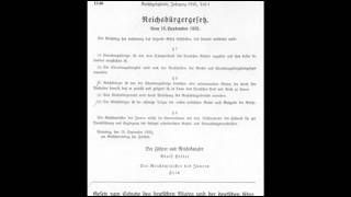 15th September 1935 Nuremberg Laws introduced in Germany [upl. by Klemperer]