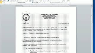 How To Write An Army Memo IAW AR 2550 [upl. by Deegan]