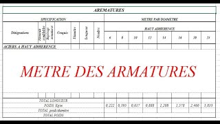 Tableau pour Métré Armatures [upl. by Ennoid]