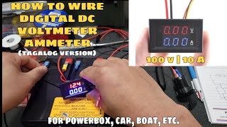 HOW TO WIRE DIGITAL DC VOLTMETER AMMETER  TAGALOG VERSION [upl. by Eitac]