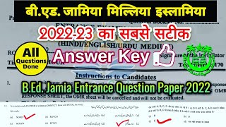 BEd Jamia Entrance Exam Question Paper  2022  Answer Key  Centre Study [upl. by Atkinson]