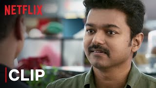 Thalapathy Vijay Mass Airport Scene  Mersal  Tamil Film  Netflix India [upl. by Alegnaoj442]