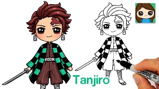 How to Draw Tanjiro Kamado  Demon Slayer  Mugen Train [upl. by Aretina]