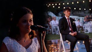 Bride Sings Original Song To Husband at Wedding Emotional [upl. by Anaderol]