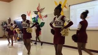 Carver Middle School cheer squad give special performance for author Cynthia Wills [upl. by Dihaz]