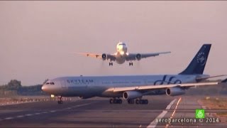 Un piloto evita la colisión entre dos aviones en el aeropuerto de El Prat [upl. by Akinar]