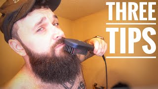 3 BEST Tips for using a Beard Straightener Heat Brush [upl. by Peedsaj]