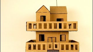 como hacer una casa de cartón two floors cardboard house [upl. by Scevo]