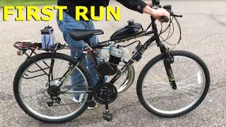 80cc 2Stroke Motorized Bike Build EP20  First Run [upl. by Archie]