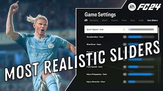 MOST REALISTIC SLIDERS and Settings in EA FC 24 [upl. by Brigham]