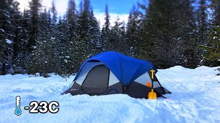 23C Extreme Winter Camping In A Heated Tent [upl. by Lemra]