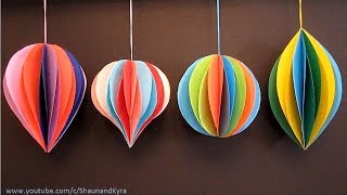 3D Paper Ornaments  Holiday Decorations  DIY Winter Decor  Crafts For Kids [upl. by Alger77]