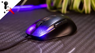 A look at the Roccat Kone Pro with button sound test and size comparison [upl. by Tifanie]