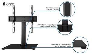 BONTEC Universal Swivel Table Top TV Stand installation instructions [upl. by Platus]