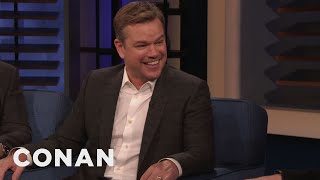 Matt Damon amp Tom Cruise Have Different Approaches To DeathDefying Stunts  CONAN on TBS [upl. by Ahsilak253]