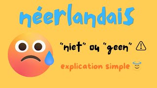 41 « Niet » ou « geen » en néerlandais théorie et exemples [upl. by Nicky622]