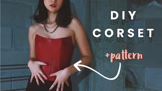 DIY CorsetBustier  PATTERN  How to Sew a Leather Corset  Draping Patterning amp Sewing Tutorial [upl. by Elehcim]