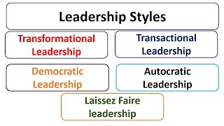 5 Leadership stylesTransformationalTransactionalDemocraticAutocraticLaissez Faire UrduHindi [upl. by Tama]