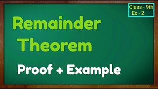 Remainder Theorem class 9th [upl. by Aihsinyt43]