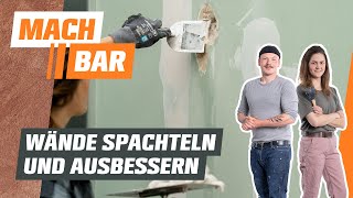 Wände spachteln und ausbessern  OBI [upl. by Eitra]