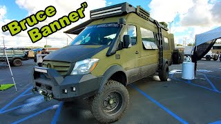 Tourig Built quotBruce Bannerquot Expedition 4x4 Mercedes Sprinter Van Conversion [upl. by Emerej]