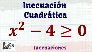 Inecuación cuadrática  Ejercicio 5  La Prof Lina M3 [upl. by Anastasie]