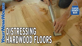 Distressing Hardwood Floors  DIY Hand Scraping [upl. by Gasperoni581]