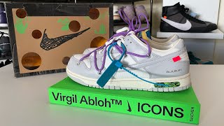 Off White x Nike Dunk Low quotThe 50quot Lot 47 unboxing y review en español [upl. by Vonnie]