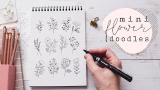 Mini Floral Doodles  Learn To Draw Simple Flowers [upl. by Natividad342]