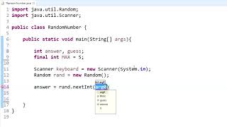 Java Programming Tutorial  10  Random Number Generator  Number Guessing Game [upl. by Naeroled]