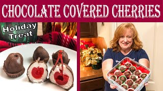 Easy Chocolate Covered Cherries  Holiday Treat [upl. by Ymled818]