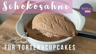 Schokosahne für Tortenfüllungen oder CupcakesSchokocremeÇikolatalı pasta kremasıChocolate filling [upl. by Ailedamla]