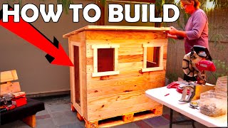 DIY Kids Playhouse from Start to Finish Very Easy [upl. by Fenny]