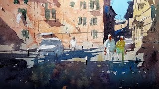 Watercolor Tutorial  How to use the Splattering Technique by Tim Wilmot 35 [upl. by Ajup]