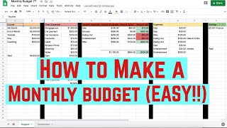 How To Make A SIMPLE Budget In Google Sheets Step By Step Tutorial [upl. by Samoht617]