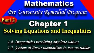 Pre University Remedial program Mathematics Chapter 1 part 2 [upl. by Yusuk]