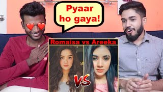 INDIANS react to Romaisa Khan Vs Areeka Haq  Tiktok Battle [upl. by Nomal990]