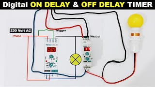 ON Delay OFF Delay Timer Connection amp Difference  Tense DRV10 ONOFF TimerElectricalTechnician [upl. by Fonz]