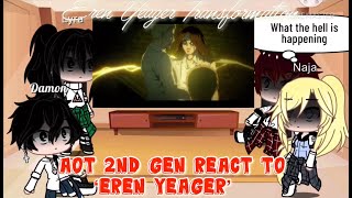 Aot 2nd Gen react to ‘Eren Yeager’ Declaration of war Transformation [upl. by Ssitnerp128]