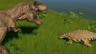 Nodosaurus vs TRex Indominus Rex Indoraptor Spinosaurus amp Giganotosaurus 1080p 60FPS [upl. by Ahsai]