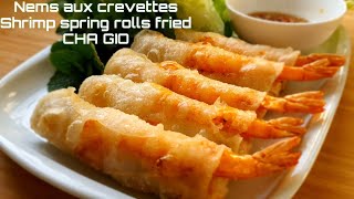 RECETTE NEMS AUX CREVETTES  NEMS VIETNAMESE SPRING ROLLS  365 recipe cooking [upl. by Bogoch299]