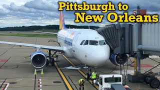 Full Flight Allegiant Air A319 Pittsburgh to New Orleans PITMSY [upl. by Kimbra613]