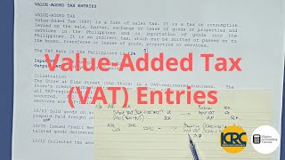 Basic Accounting  ValueAdded Tax VAT Entries Part 1 [upl. by Heiney]