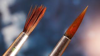 How to clean synthetic paintbrushes and fix hooked tips [upl. by Gardell]