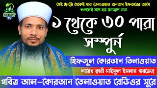 Hifzul Quran Tilawat 1 To 30 Para  হিফজুল কুরআন ১ থেকে ৩০ পারা এক সাথে  Quri Saiful Islam Parvez [upl. by Wilinski]